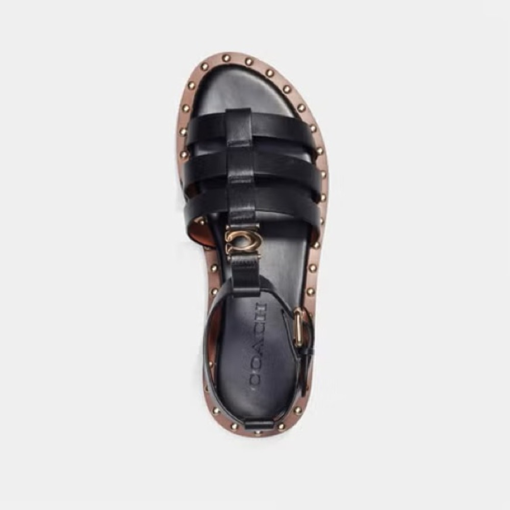 Coach “Giselle” Studded Leather Sandals